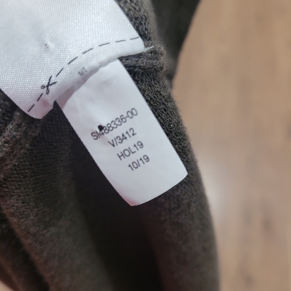 Banana Republic Long Open Cardigan Olive Green Cotton Blend Sleeves Pockets - Picture 5 of 6